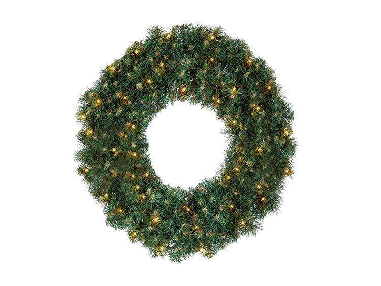 LAALU Weihnachtskranz künstlich undekoriert grün Narnie 45 cm mit led Licht für Tisch und hängen