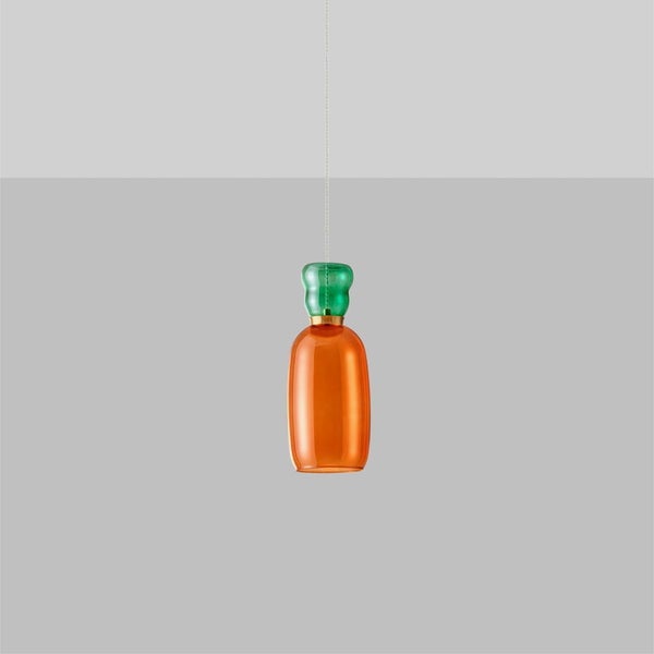 LED Pendelleuchte Pluma in Orange und Grün 9W 915lm