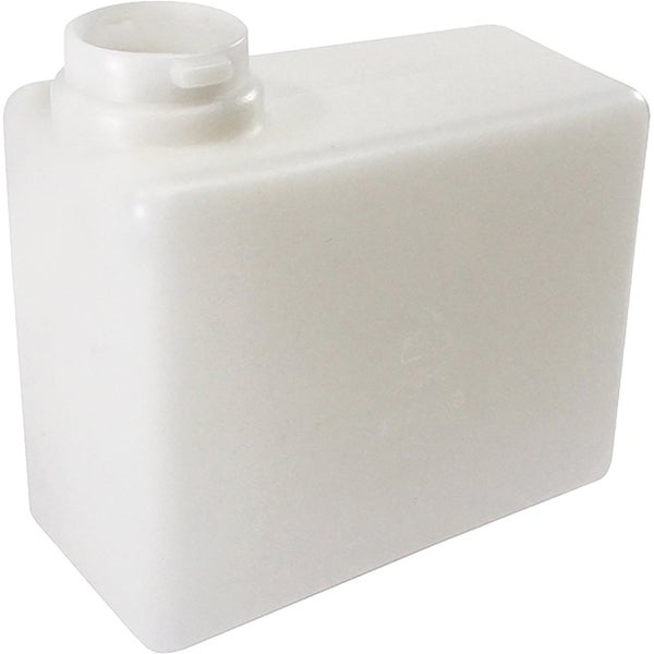 Weißer rechteckiger Kunststoffbehälter mit einer kreisförmigen Öffnung an der Oberseite.
