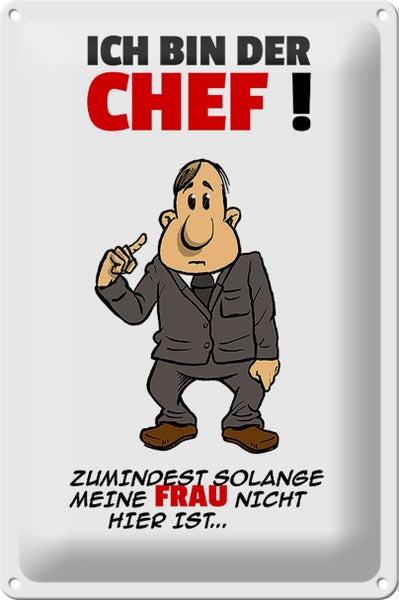 Blechschild Spruch 20x30cm Ich bin der Chef