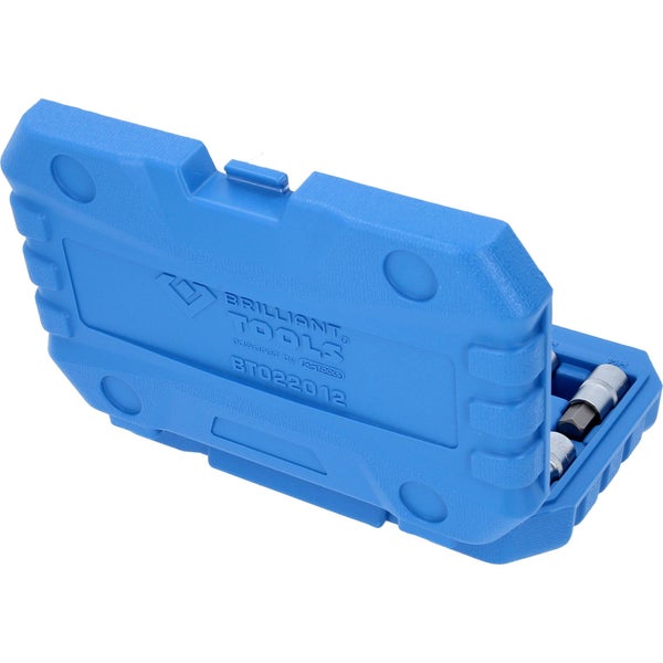 Brilliant Tools Steckschlüssel-Satz in geöffnetem, blauem Kunststoffkoffer