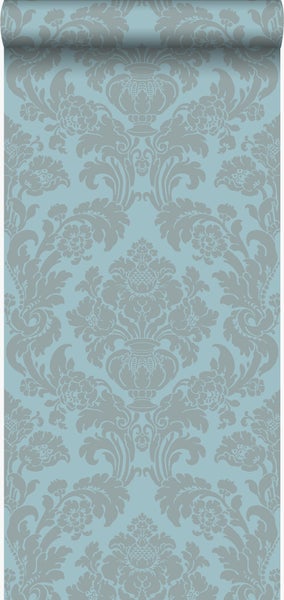 Origin Wallcoverings Tapete Ornamente Eisblau - 53 cm x 10.05 m - 346237