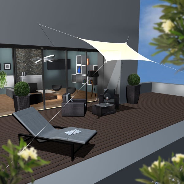 AMANKA UV Sonnensegel - 3x2 m HDPE Rechteckig - Sonnenschutz Plane Überdachung Garten Balkon Beige