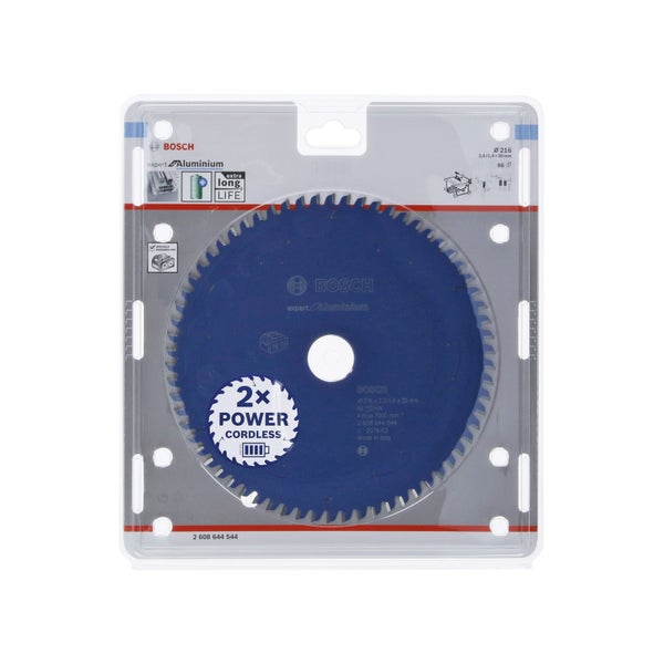 Bosch Kreissägeblatt Expert for Aluminium für Akku-Tischkreissägensägen 216 x 2 / 1,4 x 30 66 Zähne - 2608644544