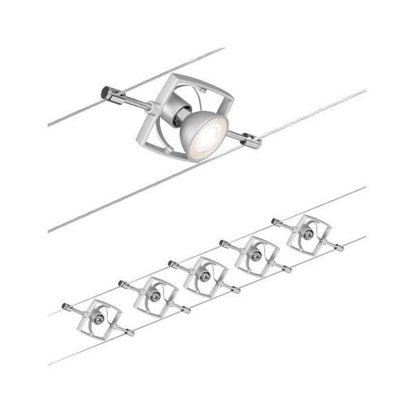 Seilsystem Mac II Basisset GU5,3 max. 5x10W dimmbar 230/12V Chrom matt