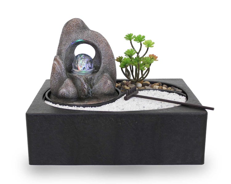 Zimmerbrunnen Tischbrunnen Zen Garten ZenGarden Rock Led 10993