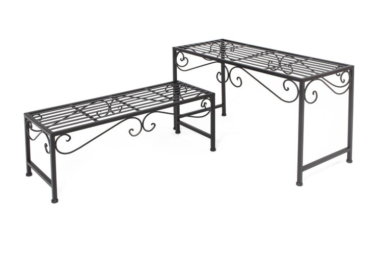 FRANK FLECHTWAREN | Bank Ranken, 2er Set, METALL, 64 x 24 x 25 cm, 68 x 28 x 40 cm