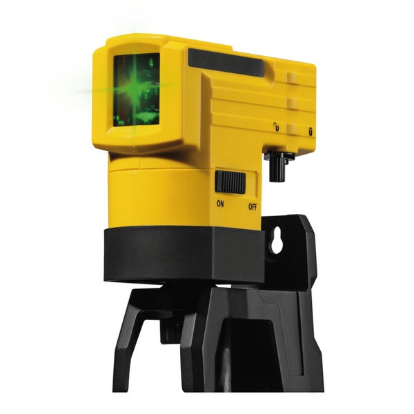 Gelber Kreuzlinienlaser mit Stativ