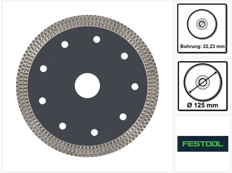 Festool TL-D125 PREMIUM Diamanttrennscheibe 125x1,2x22,23mm ( 769162 ) für Beton und Naturstein für DSC-AGC 18-125, AGC 18-125, DSC-AG 125 FH, AGP 125