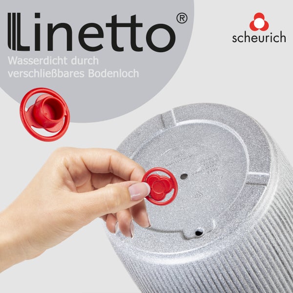 Scheurich Linetto 30, Pflanzgefäß/Blumentopf/Pflanzkübel, rund,  aus Kunststoff Farbe: Stony Grey, 28,6 cm Durchmesser, 26,2 cm hoch, 14 l Vol.