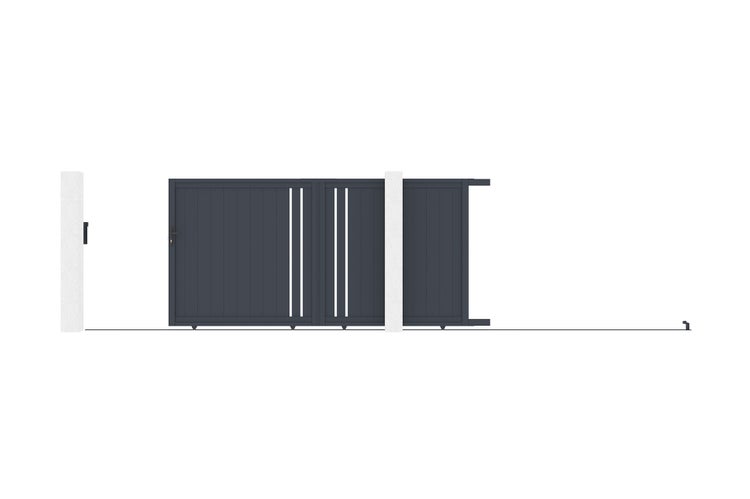 Schiebetor 3,5 m GIONA H.180 graues Aluminium
