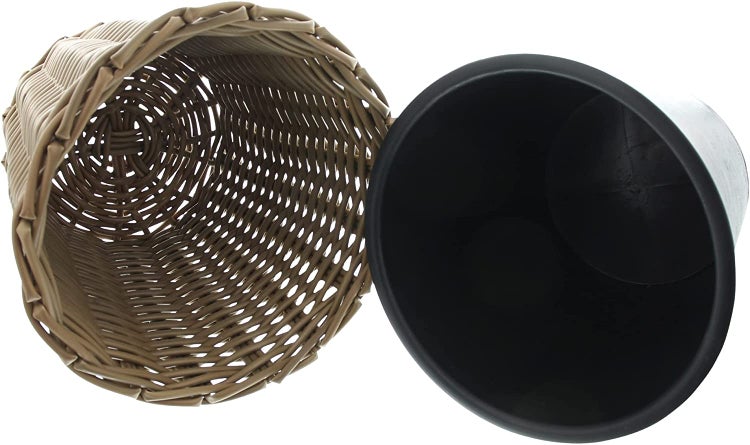 Dekoleidenschaft Übertopf Polyrattan rund, Ø 32 cm, wetterfest, Blumentopf für Draußen, Pflanztopf, Pflanzer