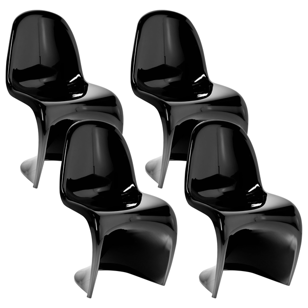 Gartenstuhl 4er Set VASIA Kunststoff Schwarz