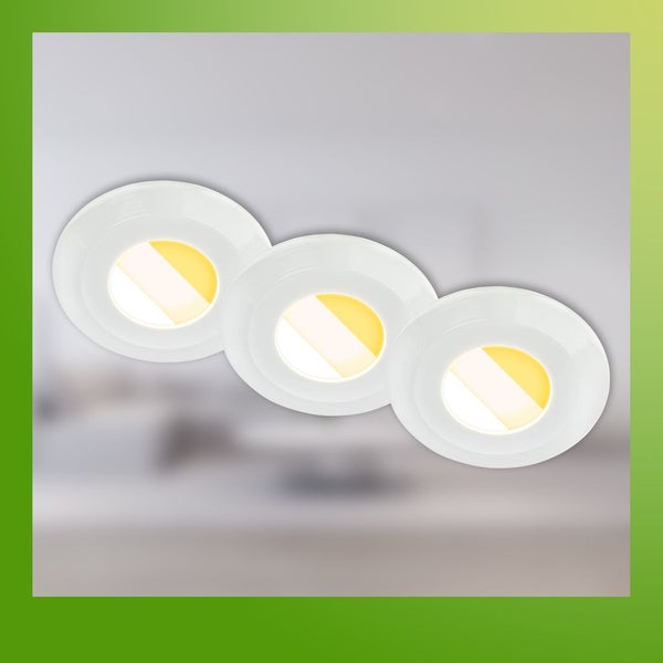 3er Set LED Bad Einbaustrahler LED Einbauleuchten Bad Spots CTS dimmbar Ra90