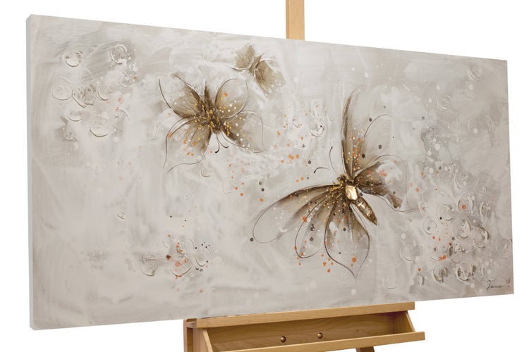 Handgemaltes Gemälde Acrylfarbe 120x60cm Grau