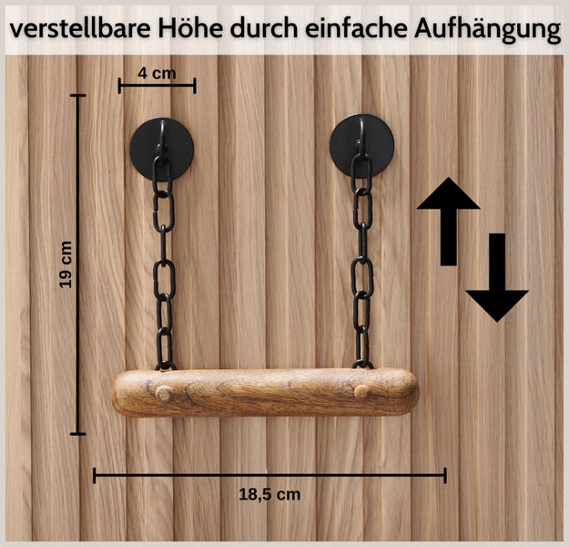 DEKAZIA® Toilettenpapierhalter Holz | Klopapierhalter ohne Bohren | Klorollenhalter für Toilettenpapier | WC Rollenhalter | Klopapier Aufbewahrung | Bad Zubehör | Toilettenrollenhalter schwarz