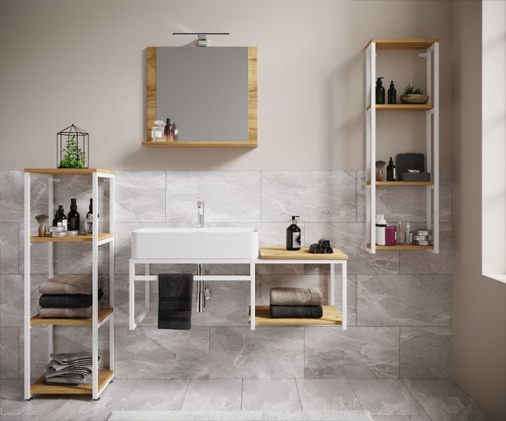 5-tlg. Waschtisch Badmöbel Waschbecken Bitila 100