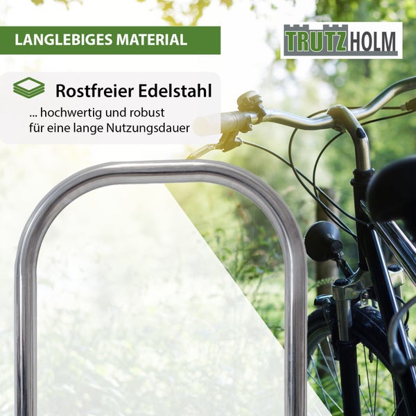 Trützholm Logo, Fahrradparker aus rostfreiem Edelstahl