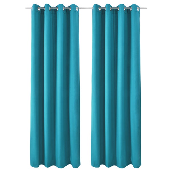 Beautissu Amelie TO Vorhang mit Öse 140x245cm Türkis (2tlg)