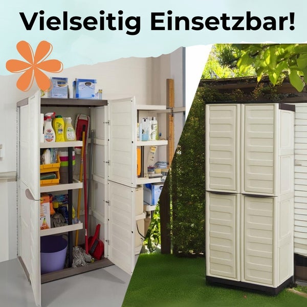 Besenschrank Gartenschrank Kunststoff Putzschrank Geräteschrank Wetterfest Balkonschrank Wasserdicht Haushaltsschrank Werkstatt Putz Schrank