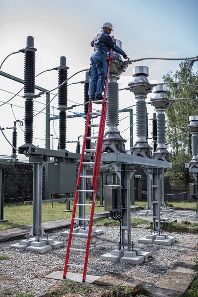 PROREGAL Sprossen-Schiebeleiter 2-Teilig GFK & Alu Ohne Traverse 2 x 10 Sprossen