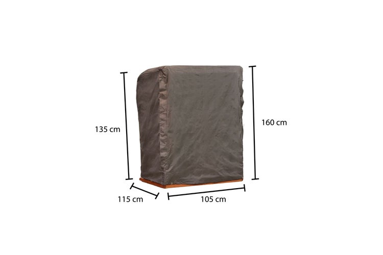 Schutzhülle mit Maßangaben 160 cm, 135 cm, 115 cm, 105 cm