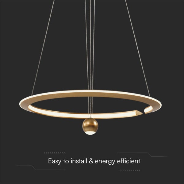 V-TAC VT-10126 - Designer-Deckenleuchten - Designer-Hängelampen - IP20 - Brush Gold - 45 Watt -