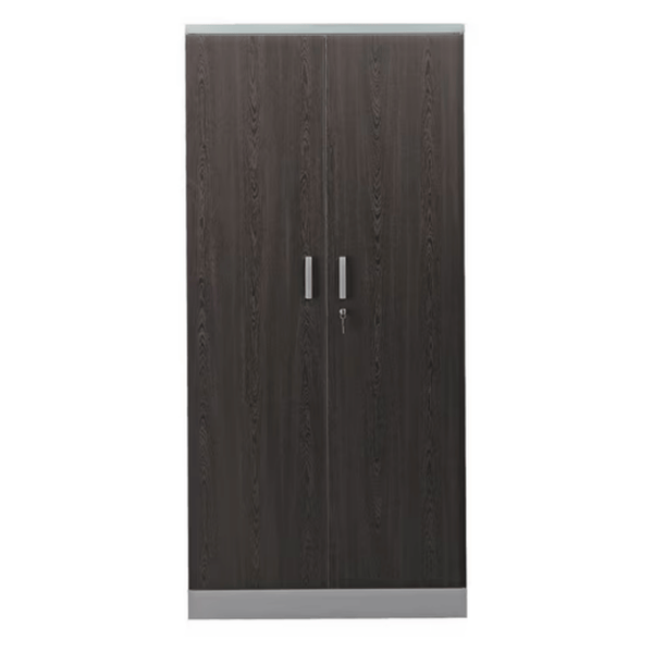 PROREGAL Aktenschrank Beetle 4 Fachböden HxBxT 195 x 92 x 42 cm Silber & Wenge