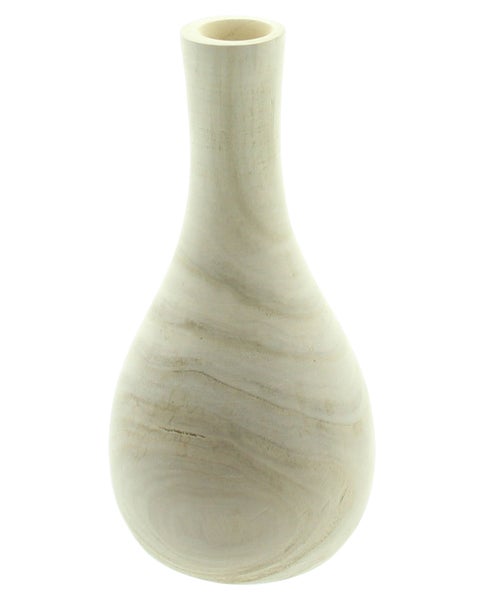 FRANK FLECHTWAREN | Dekovase Wood, rund, PAULOWNIA, Ø 12 x 24 cm