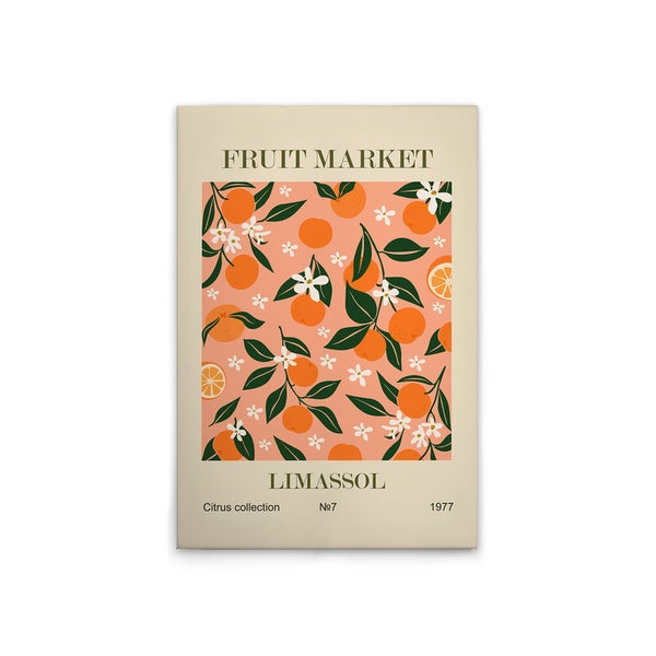 Illustration mit Orangenmotiv für den Obstmarkt