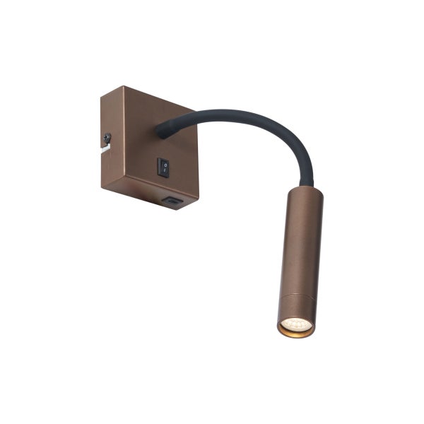 Flexible LED-Wandleuchte mit Schalter zur Montage