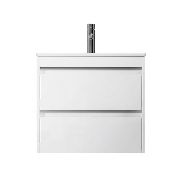 Waschbeckenunterschrank mit zwei Schubladen und Armatur