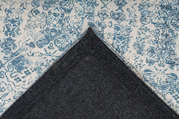 Flachflor Teppich Ciro Blau Vintage 80 x 150 cm
