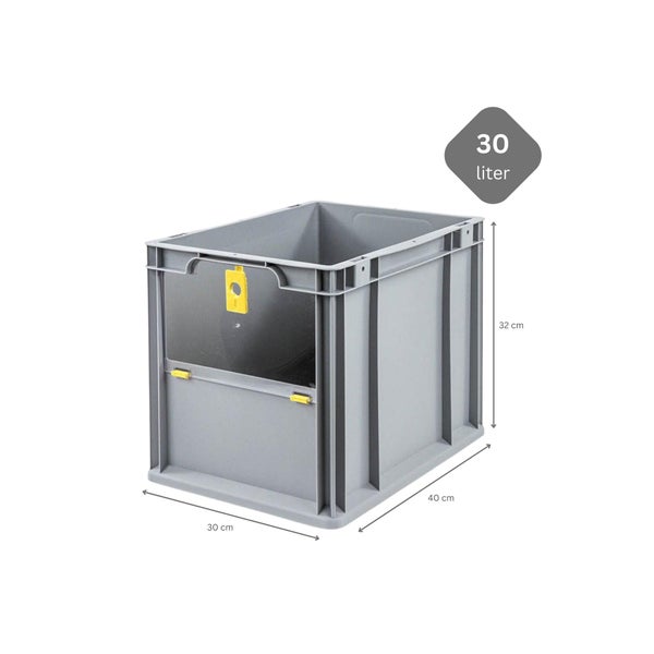 PROREGAL Eurobox NextGen Insight Cover HxBxT 32 x 30 x 40 30 Liter Hoch/Gelb Eurobehälter Transportbox