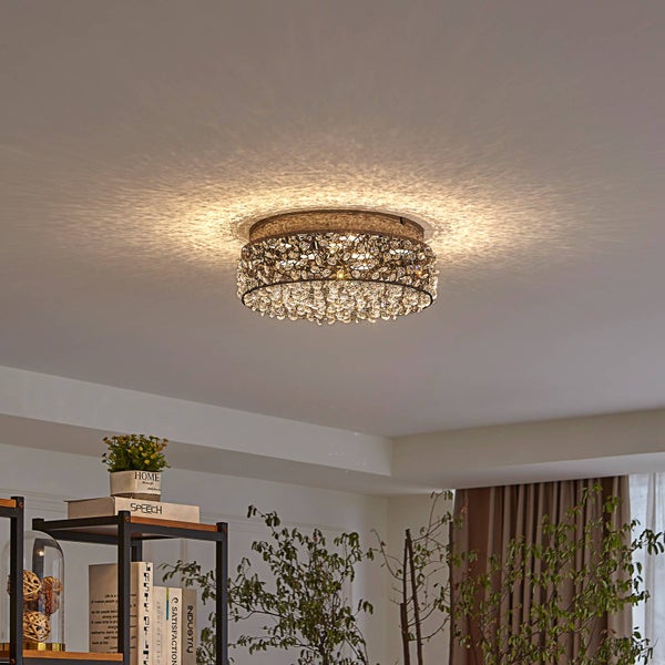 Lucande LED Deckenleuchte Felias (Modern) in Chrom (1 flammig, ) - Lampe Deckenlampe Schlafzimmerleuchte