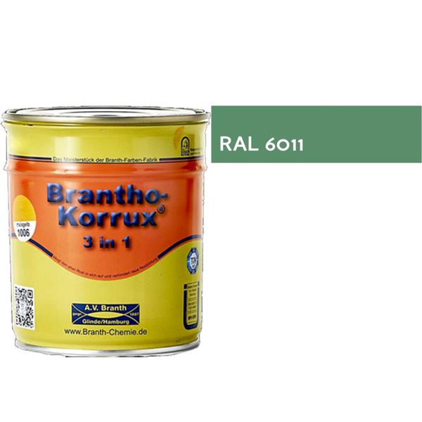 Brantho Korrux 3in1 Rostschutzfarbe - Primer, Rostschutz und Lack RAL 6011 - resedagr√ºn / 750ml