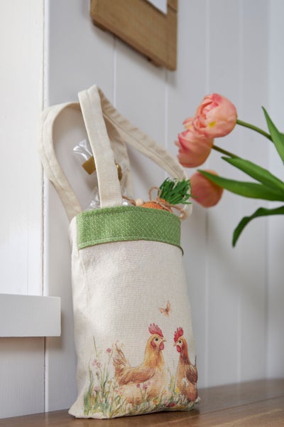 FRANK FLECHTWAREN|Geschenktasche Ostern, 2er Set, 19 x 23 x 40 cm, POLYESTER
