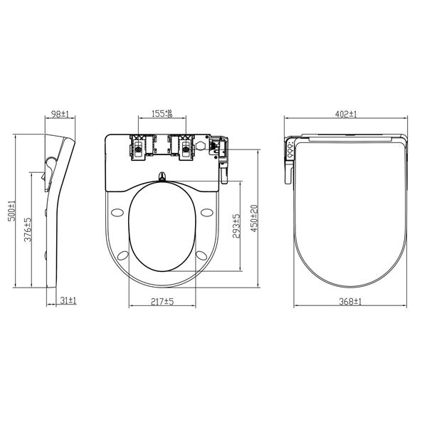 Elektronisches Dusch-WC Aqua Comfort mit Warmwasser, Sitzheizung & Nachtlicht
