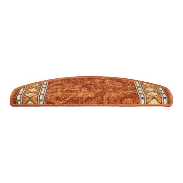 FLOORDIREKT Stufenmatte Rügen Selbstklebend Strapazierfähig Terra Halbrund 65 x 23,5 cm