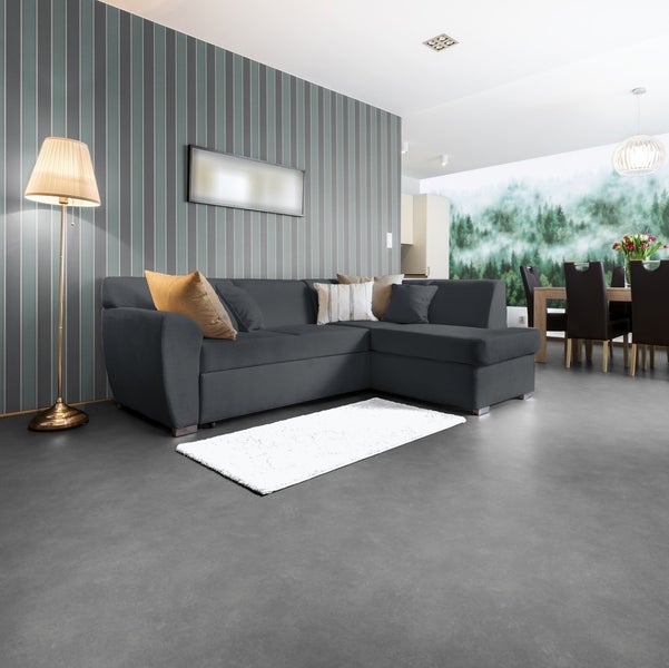 PVC Bodenbelag Meterware anthrazit Betonoptik mit Schaumrücken 200 cm breit (Meterware)