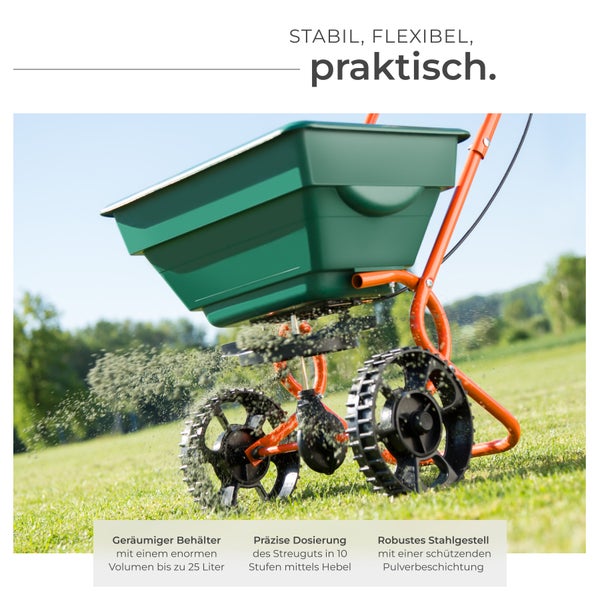 Streuwagen tectake  75 x 46 x 105 cm 25 l grün