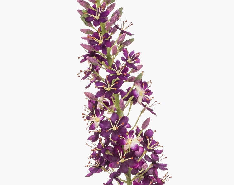 Künstlicher Blütenstiel Hebe mit violetten Blüten.