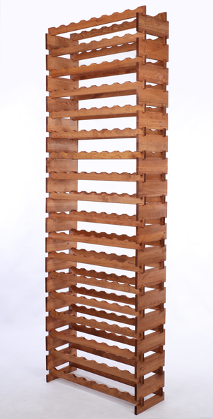 Weinregal VINOTECA FLEX PRO HxBxT 247x84x28cm 144 Flaschen auf 18 Ebenen Massives Kiefernholz Braun geölt