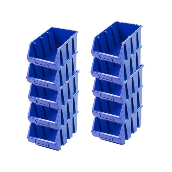 PROREGAL SuperSparSet 10x Sichtlagerbox 3 HxBxT 12,6 x 17 x 24 cm Polypropylen Blau