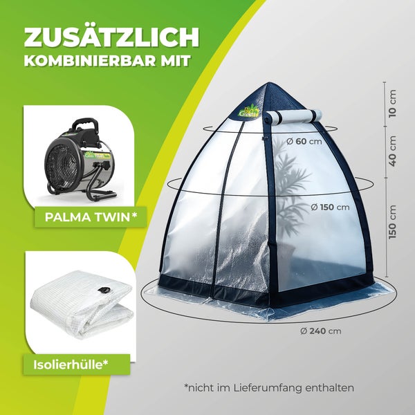 Überwinterungszelt Tropical Island Breeze L für Pflanzen H 200 x Ø 240 cm