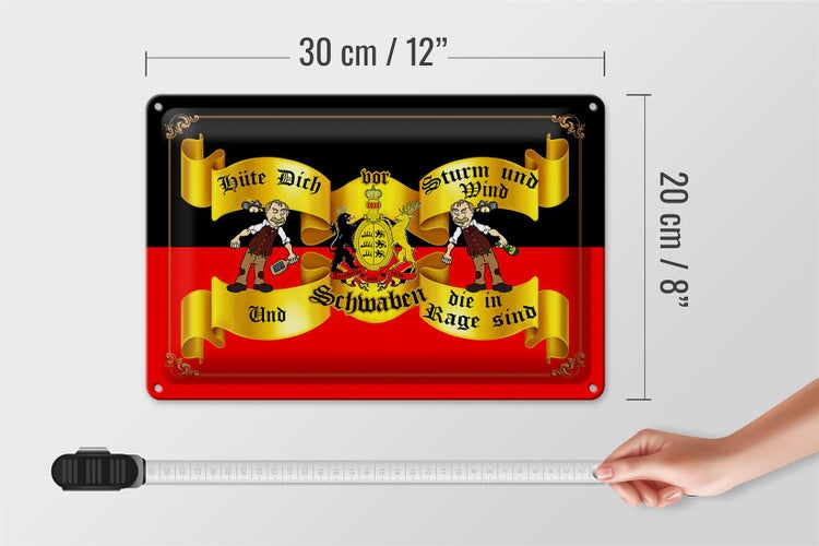 Blechschild Spruch 30x20cm hüte dich vor Ossis die in Schwaben