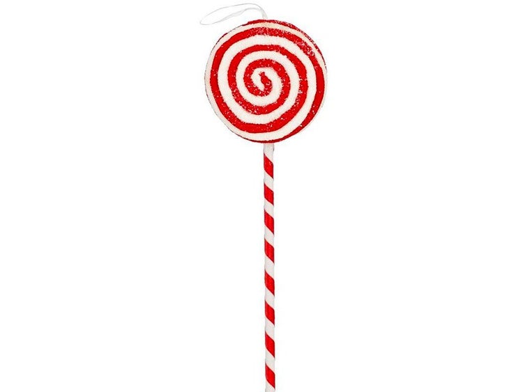 Weihnachtsbaumschmuck in Form eines Lollis mit gestreiftem Stab und Anhängerschlaufe