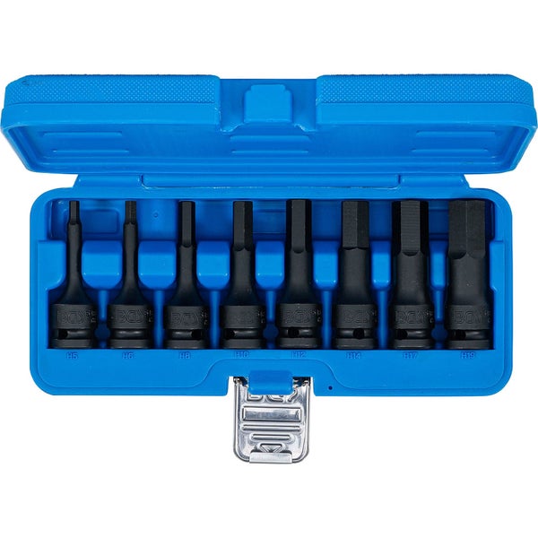 Bit-Satz mit Innensechskant-Einsätzen in einer blauen Aufbewahrungsbox