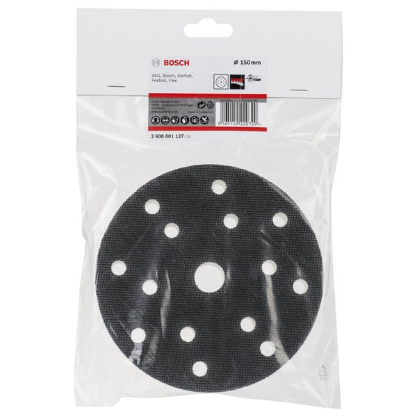 Bosch Schleifscheibe mit einem Durchmesser von 150 Millimetern in Verpackung