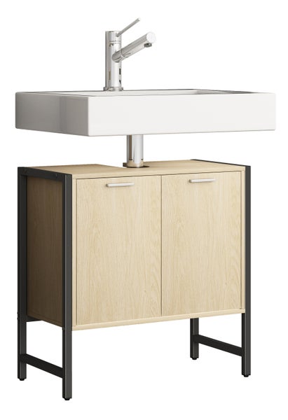 Holz Badmöbel Badunterschrank Edino  Drehtüren